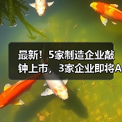 最新！5家制造企业敲钟上市，3家企业即将A股上市
