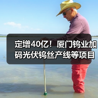定增40亿！厦门钨业加码光伏钨丝产线等项目